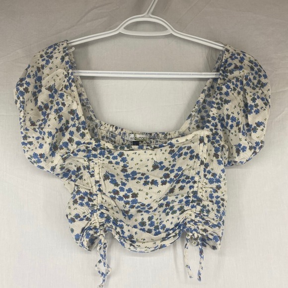 Wild Moss Cluster Ditsy Cinch Top womens sz Large - Picture 3 of 7